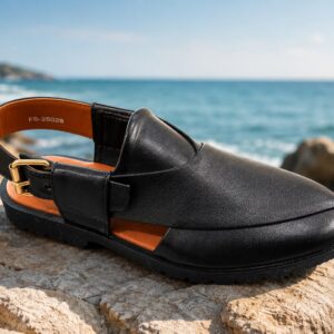 Trendy Black Closed-Toe Chappal for Men – Durable & Comfortable