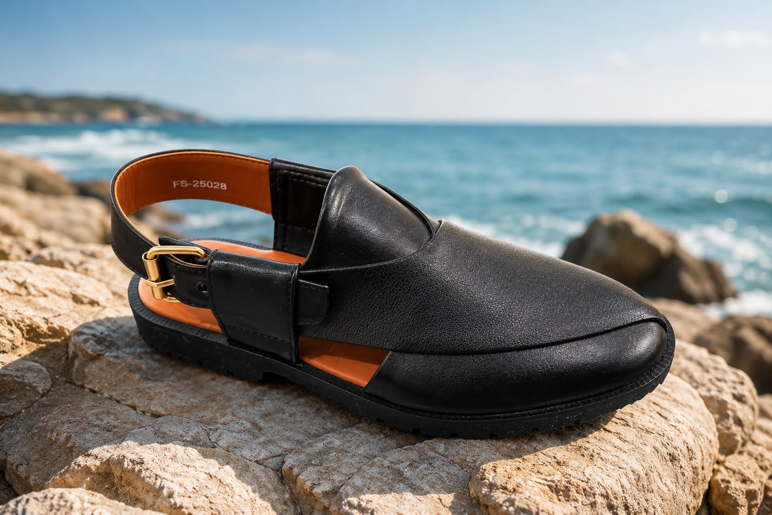 Trendy Black Closed-Toe Chappal for Men – Durable & Comfortable