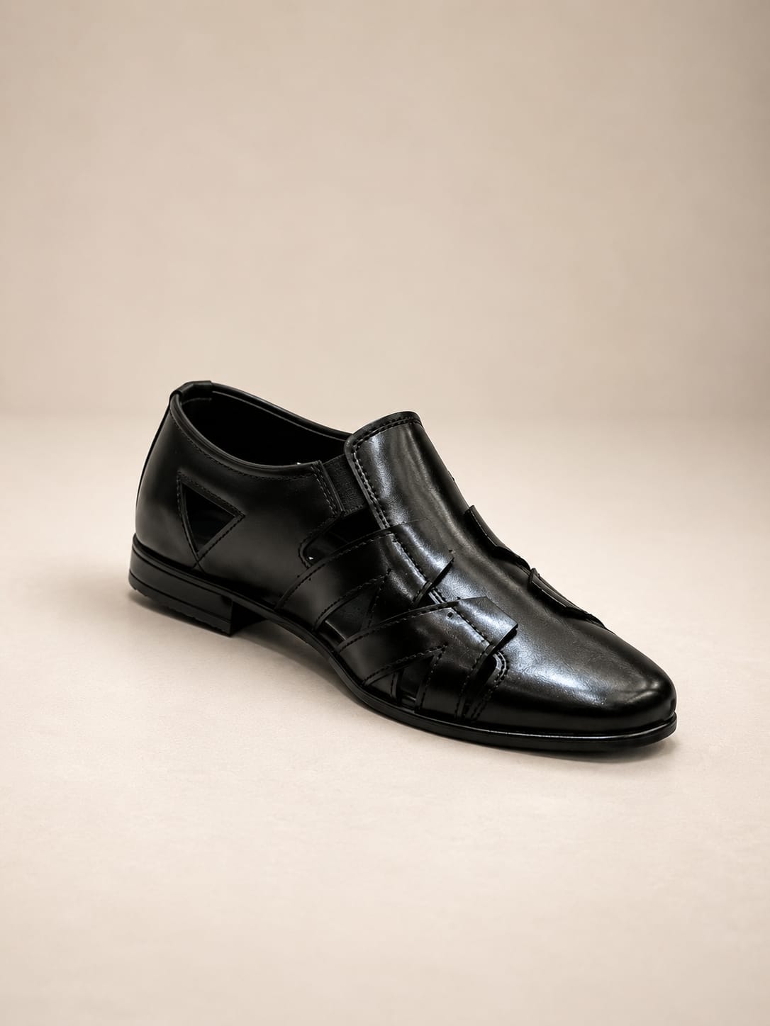 Men’s Premium Black Cut-Out Formal Slip-On Shoes - Image 2