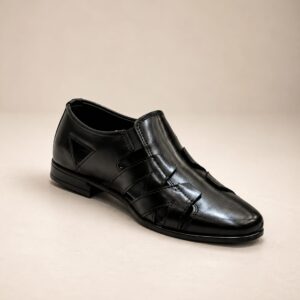 Men’s Premium Black Cut-Out Formal Slip-On Shoes