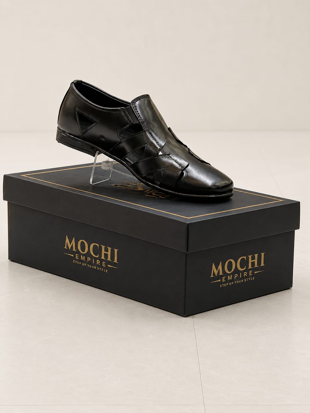 Men’s Premium Black Cut-Out Formal Slip-On Shoes - Image 3
