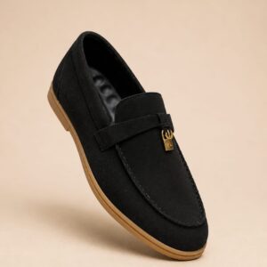 Premium Black Suede Loafer – Elegant Comfort Collection